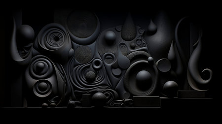 Abstract black and white background, 3d rendering. Computer digital drawing.の素材