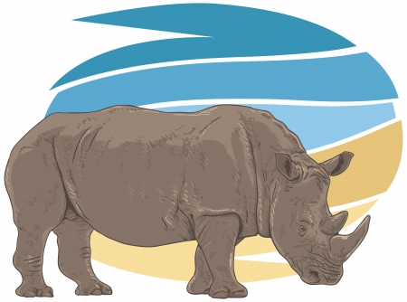 Rhino Illustrationのイラスト素材