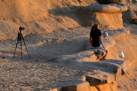 At the time of the San Diego La Jolla Bay (La Jolla Cove)のeditorial素材