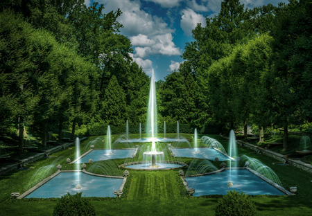 The fountain of the long wood garden in Philadelphia, USAのeditorial素材