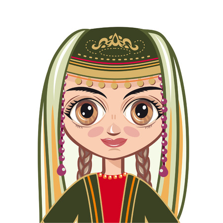 Portrait of the Armenian girl. Avatar.のイラスト素材