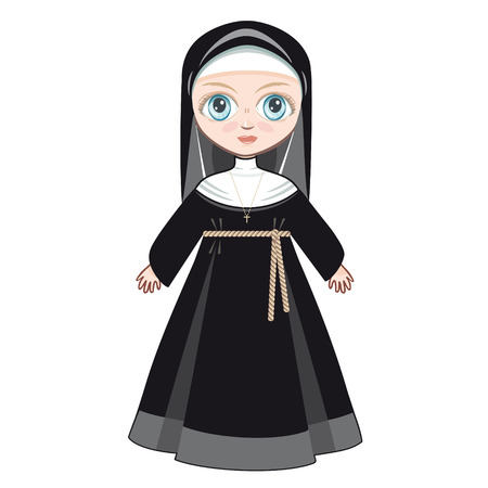 Doll in a monastic dress.のイラスト素材