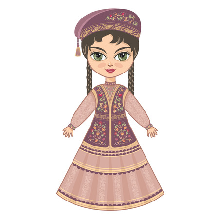 The girl in Tatar dress. Historical clothes.のイラスト素材