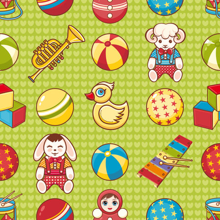Children's toy. Seamless pattern.のイラスト素材