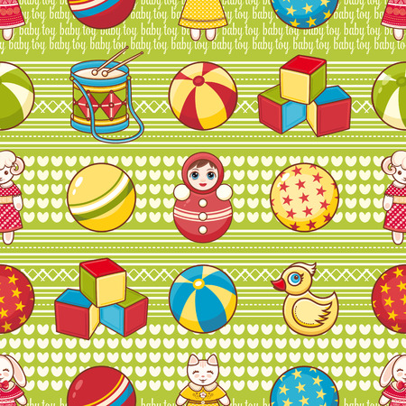 Toy kid's. Seamless pattern. Baby background. Toddler toys.のイラスト素材