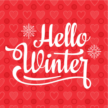 Hello winter text. Holiday background. Text retail message. Best for sale banner. Vectorのイラスト素材