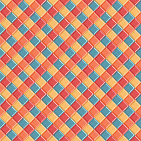Geometric ornament. Seamless pattern. Colorful tile background in the form of squares.のイラスト素材