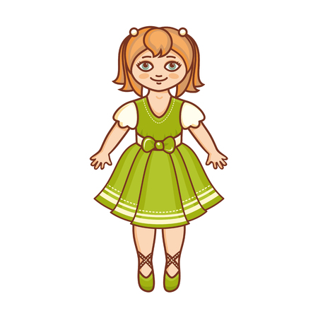 A little ballerina in a beautiful dress. Vector illustrationのイラスト素材