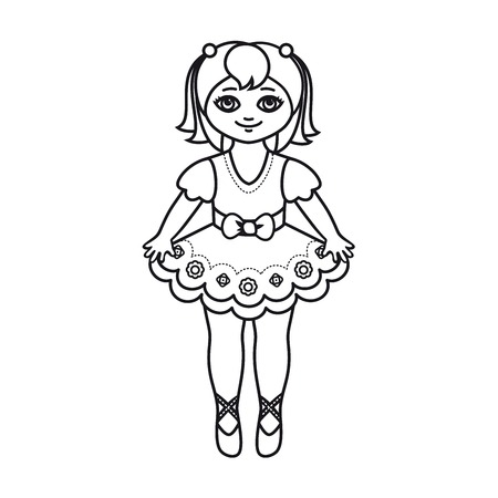 A little ballerina in a beautiful dress. Vector illustrationのイラスト素材