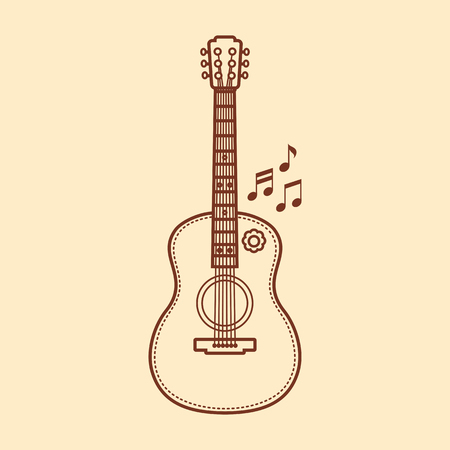 The guitar is a musical instrument. Vector imageのイラスト素材