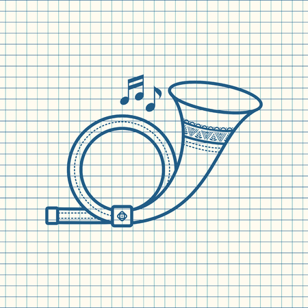 Post horn musical instrument for kid.のイラスト素材