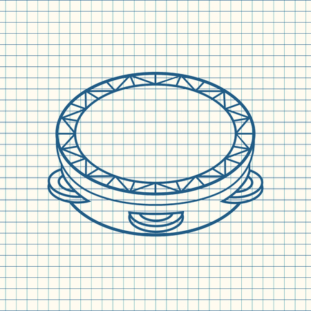 Tambourine. Musical instrument for kid. Baby toy. Cartoon style.のイラスト素材