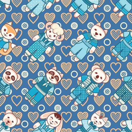 Children's toy. Animals. Seamless pattern. Vector illustration.のイラスト素材