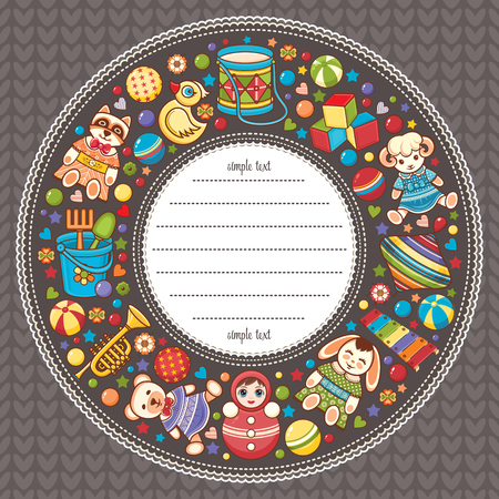 Christmas toys. Holiday colorful background for Christmas cards.のイラスト素材