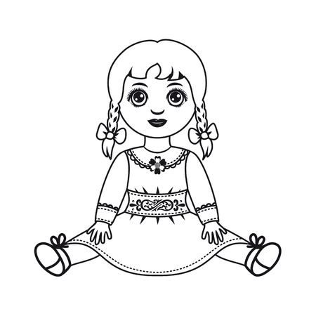 Doll. Children's toy.  Best illustration for alphabetのイラスト素材
