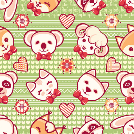 Cute pets. Seamless pattern. Colorful background with characters.のイラスト素材
