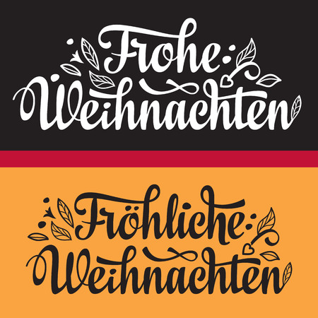 Frohe Weihnacht.  Xmas Congratulations in German language. Christmas in Belgium, Austria, Liechtenstein, Switzerland. Happy Christmas in Deutschland.のイラスト素材