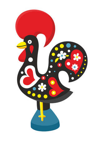 Colorful Galo de Barcelos Portuguese Roosterのイラスト素材
