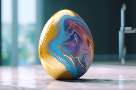Colorful painted easter eggle table. 3の素材