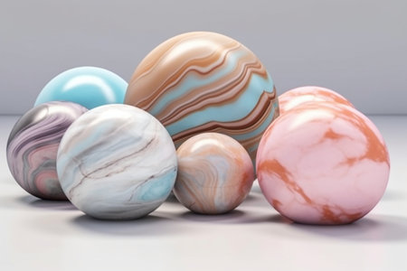 group of multicolored marble balls.の素材