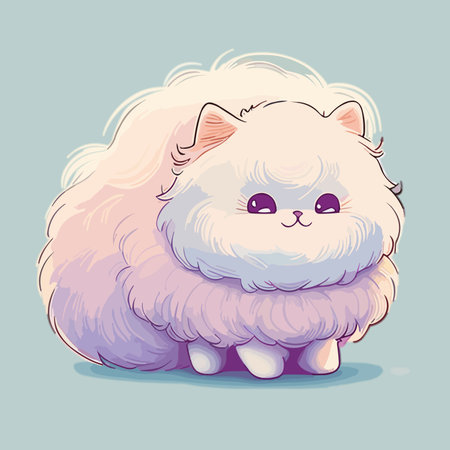 Cute cartoon pomeranian dog vector illustration. Cute fluffy pet.のイラスト素材