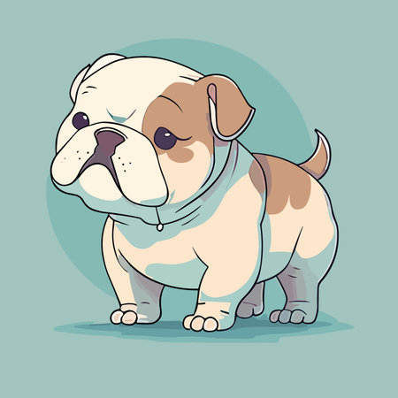 bulldog. Cute cartoon dog. Vector illustration of a dog.のイラスト素材