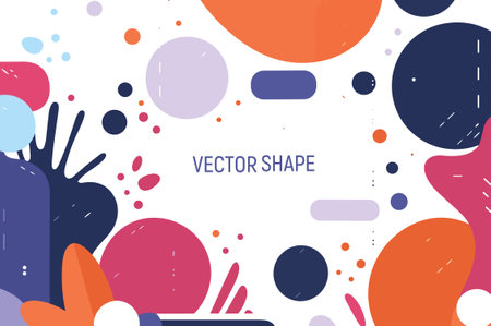 Abstract background with colorful geometric shapes. Vector illustration in flat style.のイラスト素材