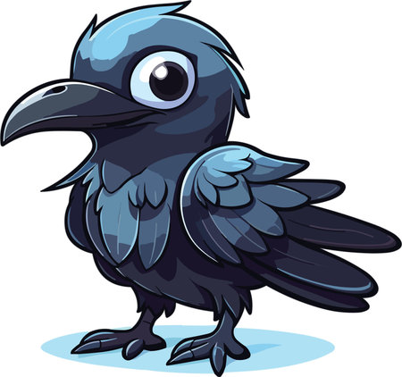 cute crow. Vector clip art illustration with simple gradients. All in a single layer.のイラスト素材
