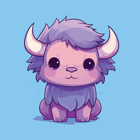 cute little goat cartoon character vector illustration graphic design vector illustration graphic designのイラスト素材