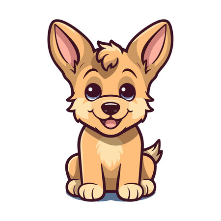 Cute cartoon dog. Vector illustration isolated on a white background.のイラスト素材