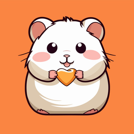 Cute Cartoon Hamster - Adorable Pocket Pet and Playful Rodent. Vector Illustration for Children and Baby. Flat Clipart of a Furry Creatureのイラスト素材