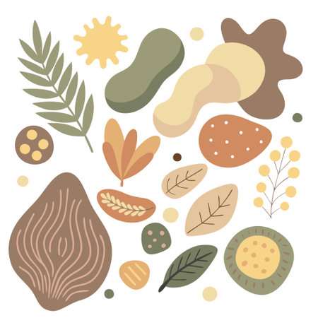 Set of hand drawn organic food doodle elements. Vector illustration.のイラスト素材