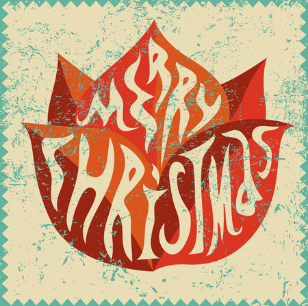 Typographic Christmas greeting card design. Grunge vector illustration.のイラスト素材