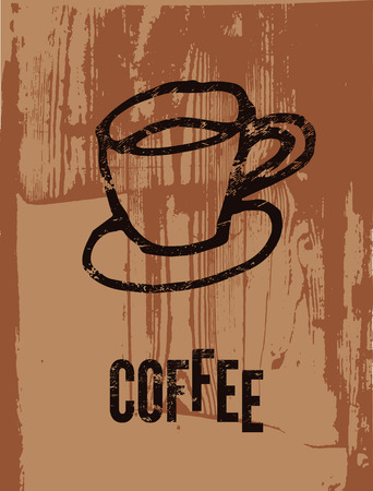 Coffee. Typographic retro poster for restaurant, cafe or coffeehouse. Vector illustration.のイラスト素材