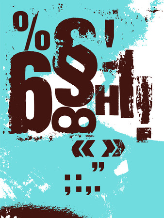 Retro poster in grunge style with typographic signs. Vector illustration.のイラスト素材