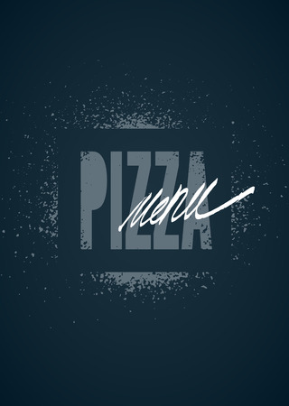 Restaurant menu design for pizza. Poster for pizzeria. Vector illustration.のイラスト素材