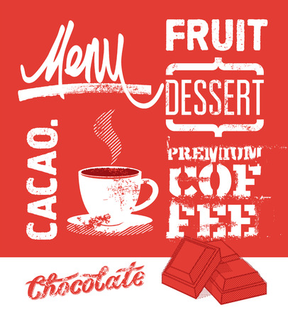 Vintage design dessert menu. Vector illustration.のイラスト素材