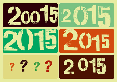 Christmas Vector Vintage Card. Set of Numbers.のイラスト素材