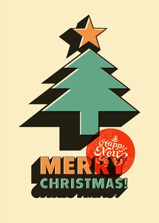 Vintage Christmas card design. Grunge vector illustration.のイラスト素材