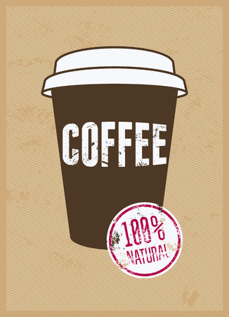 Coffee typographical vintage style grunge poster. Retro vector illustration.のイラスト素材