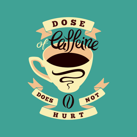 Coffee typographic vintage phrase poster. Retro vector illustration.のイラスト素材