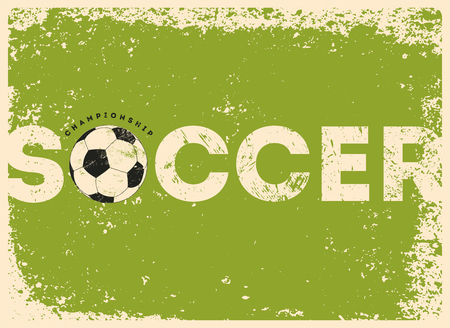 Soccer typographical vintage grunge style poster. Retro vector illustration.のイラスト素材