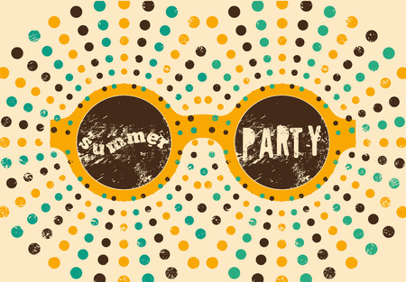 Typographic Summer Party grunge retro poster design. Vector illustration.のイラスト素材