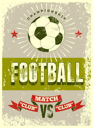 Football typographic vintage grunge style poster. Retro vector illustration.のイラスト素材