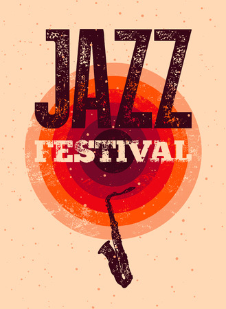 Jazz Festival poster. Retro typographical grunge illustration.のイラスト素材
