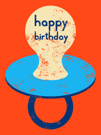 Happy Birthday. Typographic retro grunge Birthday Card. Vector illustration.のイラスト素材