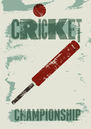 Cricket typographical vintage grunge style poster. Retro vector illustration.のイラスト素材