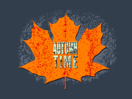 Autumn time typographical vintage grunge poster.のイラスト素材