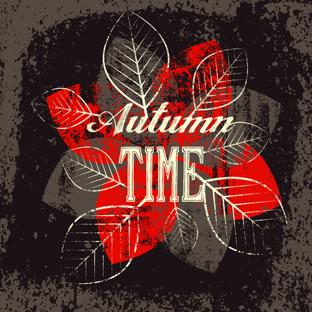 Autumn time typographical vintage grunge poster.のイラスト素材