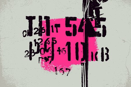 Typographic retro grunge abstract background with signs. Vector illustration.のイラスト素材